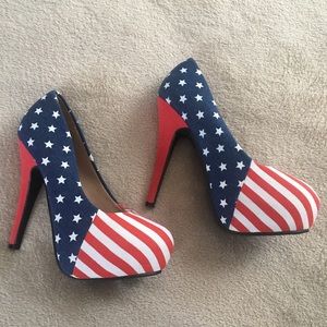 NEW American flag high heel stiletto shoes